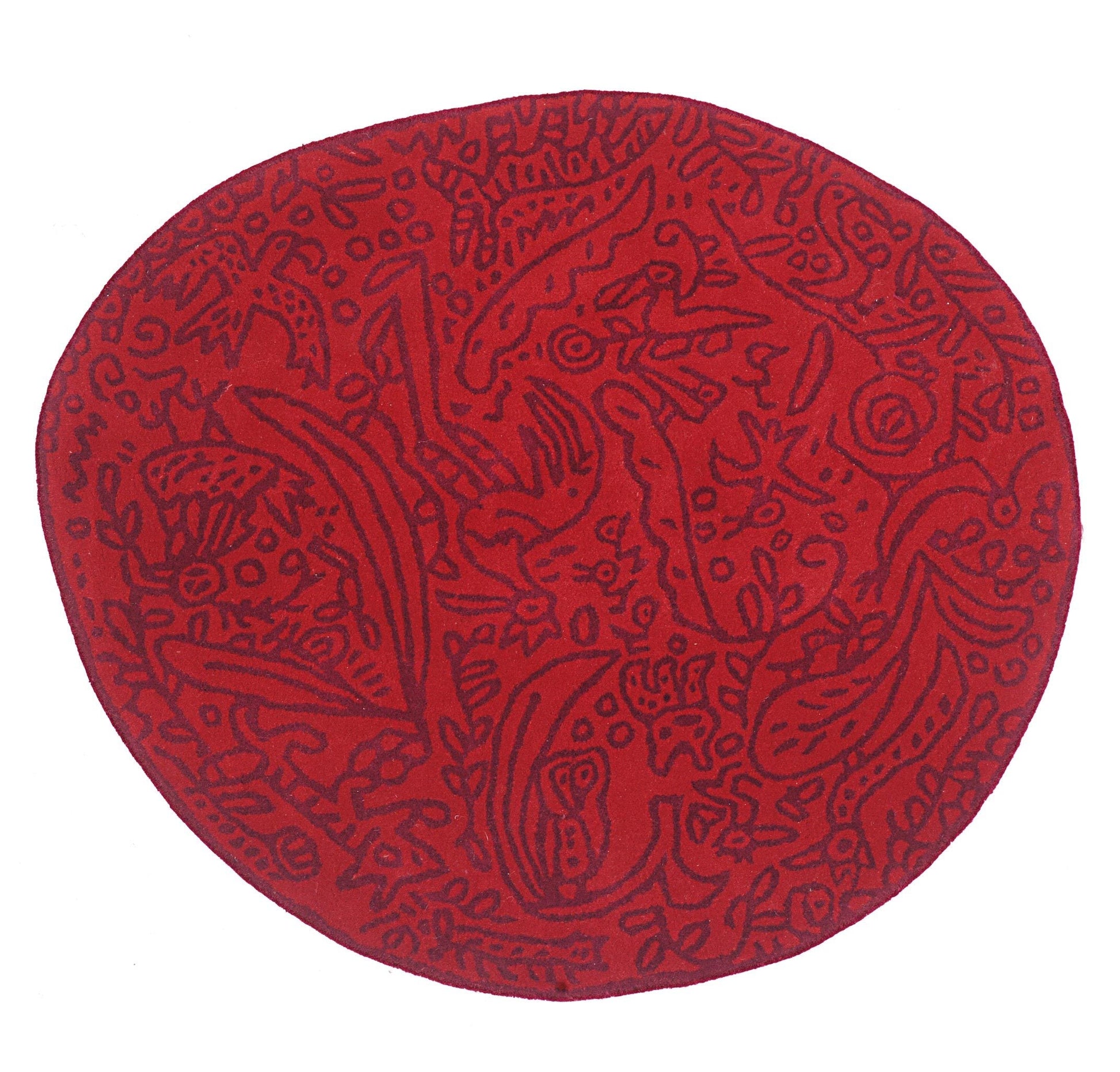 Bichos Y Flores Red Rug-Contract Furniture Store for hospitality, leisure & commercial projects