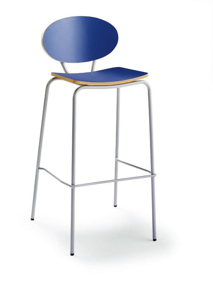 Boom High Stool c/w Metal Legs-Contract Furniture Store