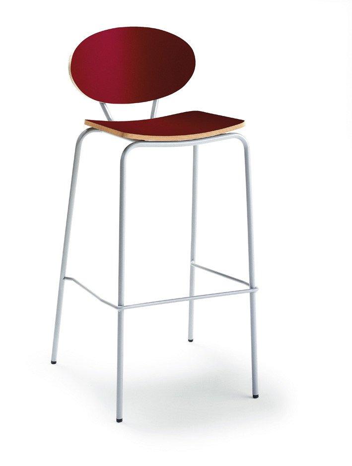 Boom High Stool c/w Metal Legs-Contract Furniture Store