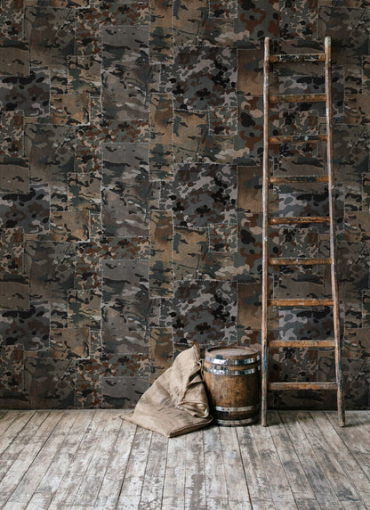 Camo Brown Wallpaper-Contract Furniture Store for hospitality, leisure & commercial projects