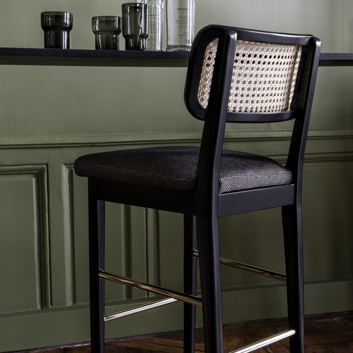 Cane High Stool-Contract Furniture Store