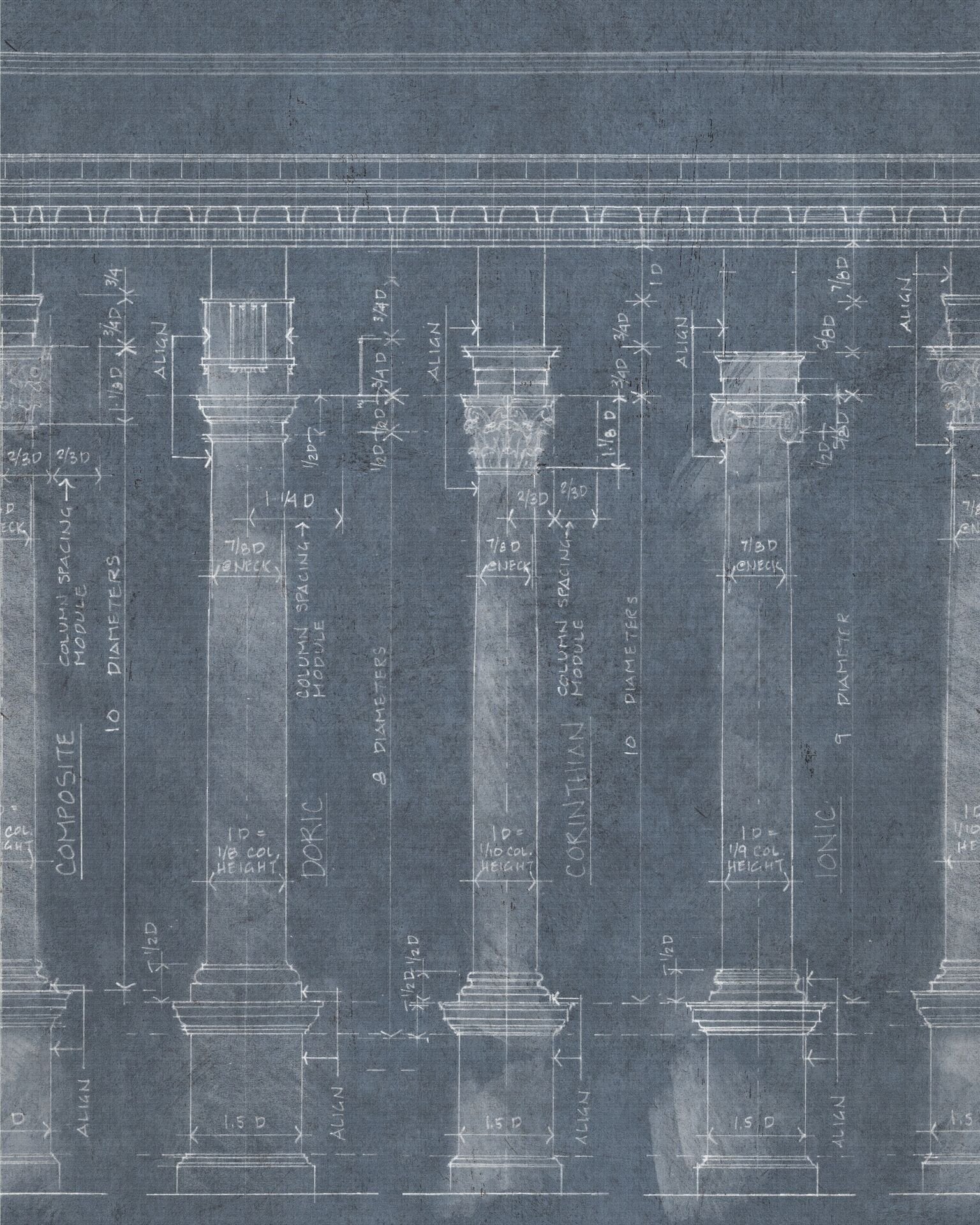 Colonnade Blue Wallpaper-Contract Furniture Store for hospitality, leisure & commercial projects