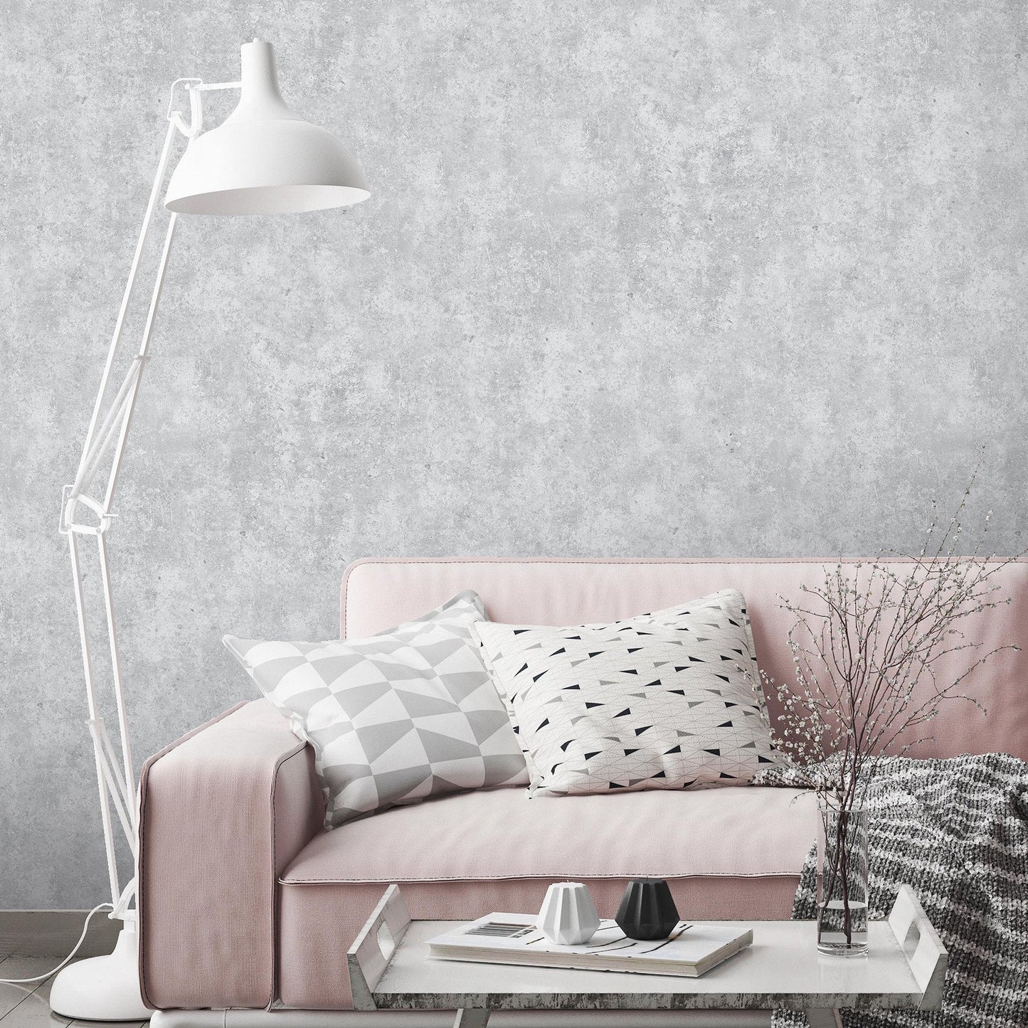 Concrete Realistic Effect Wallpaper-Woodchip & Magnolia-Contract Furniture Store