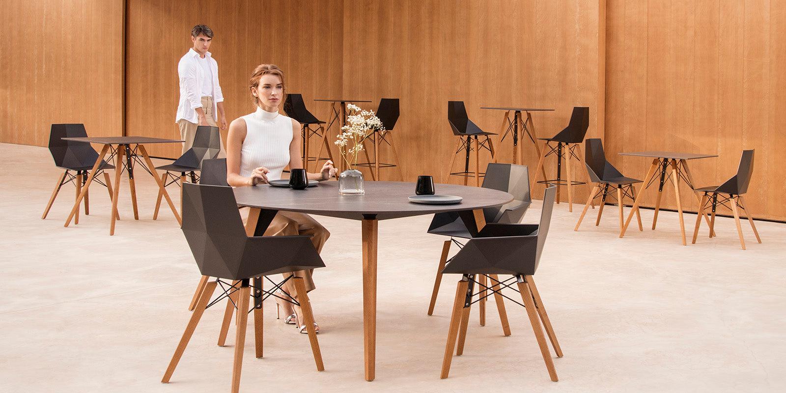 Faz Wood Poseur Table-Contract Furniture Store for hospitality, leisure & commercial projects