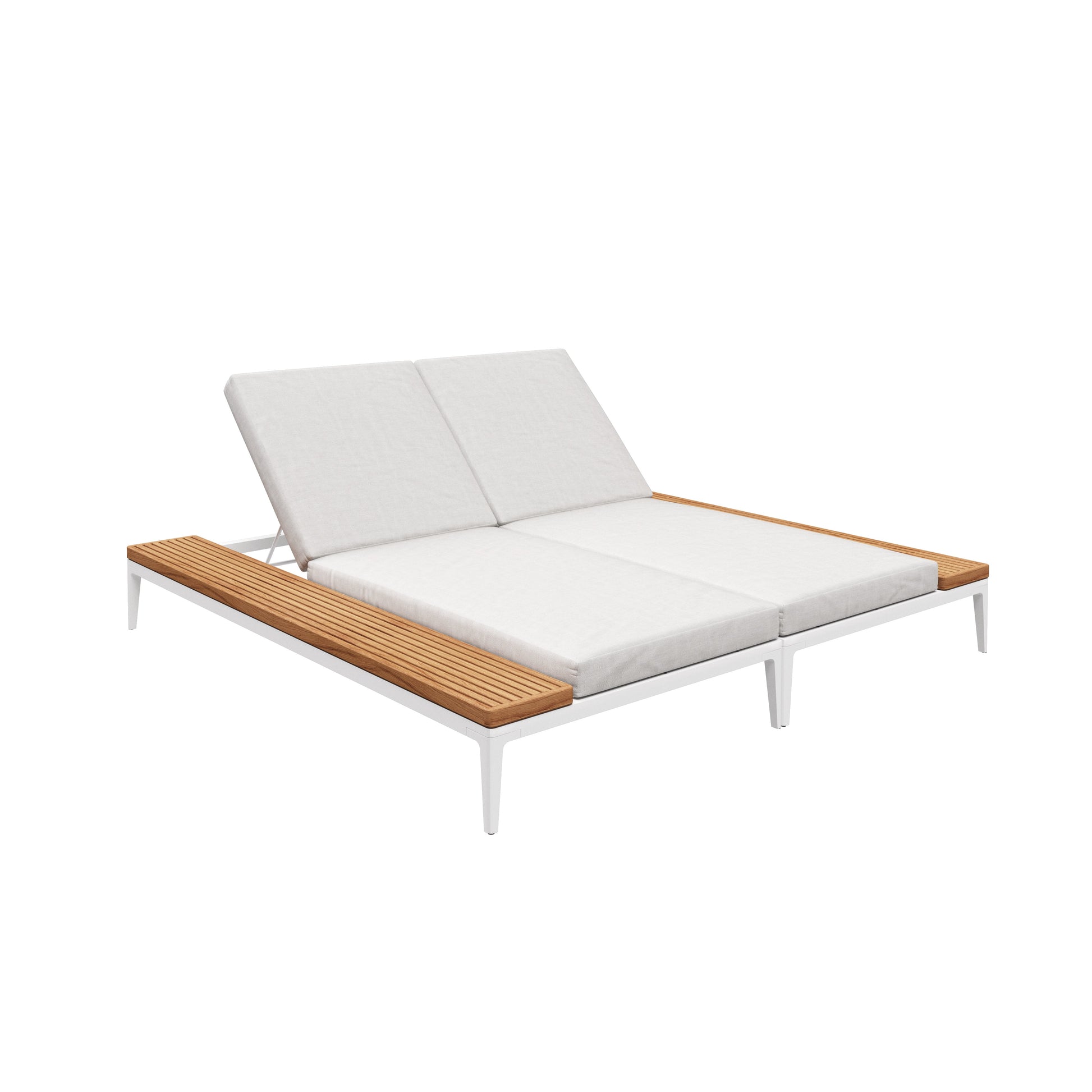 Grid Double Lounger Teak-Contract Furniture Store