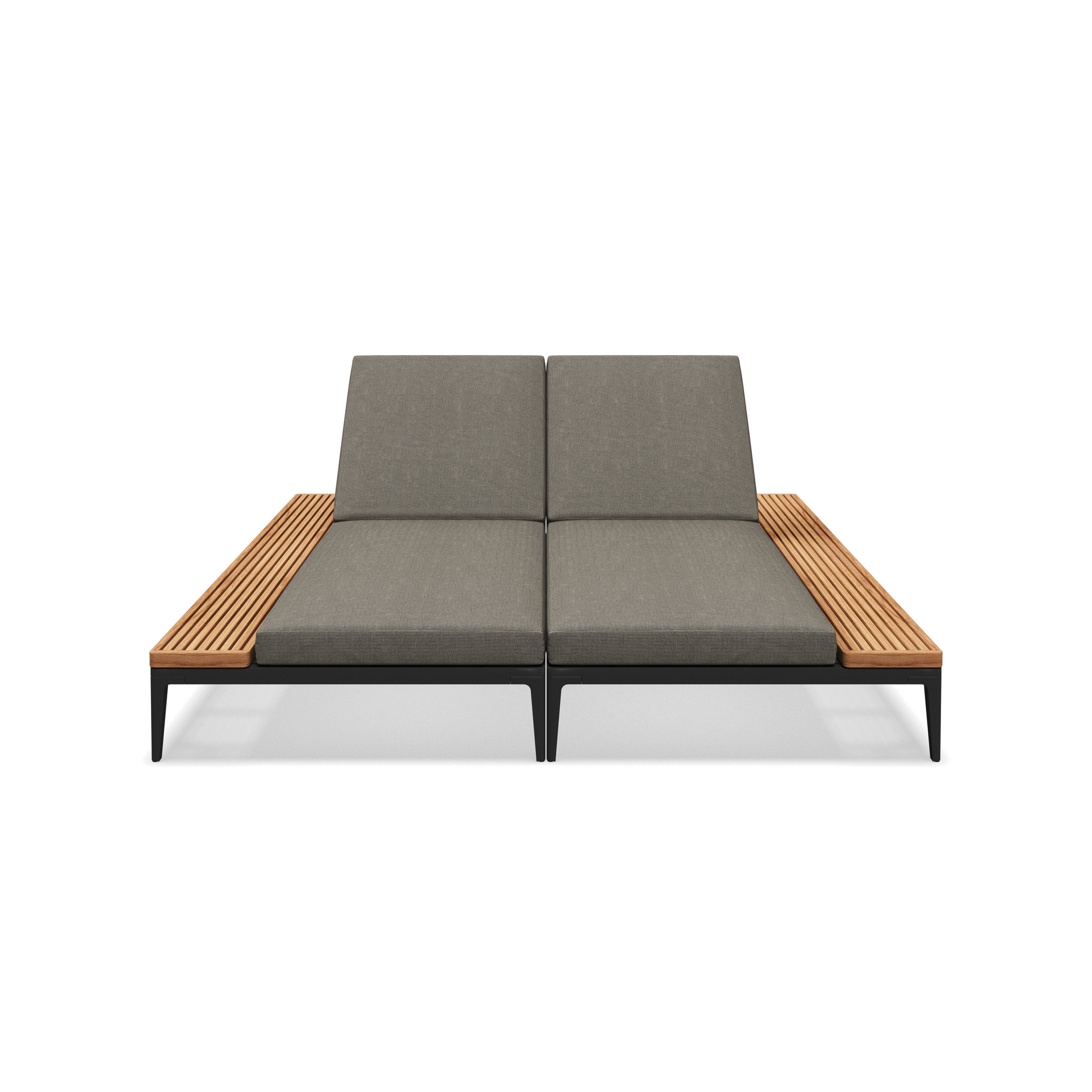 Grid Double Lounger Teak-Contract Furniture Store