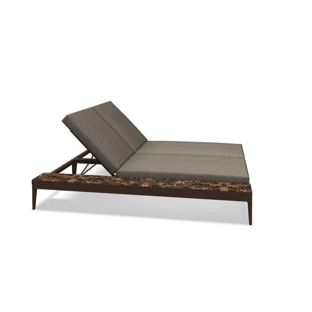 Grid Double Lounger Teak-Contract Furniture Store