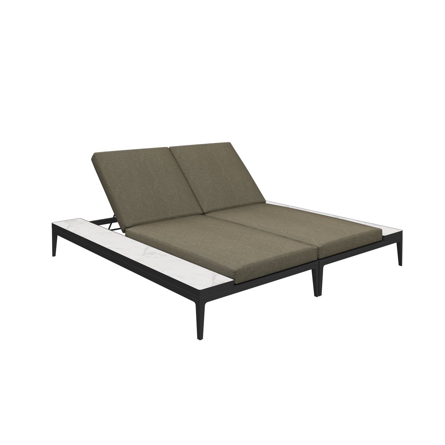 Grid Double Lounger Teak-Contract Furniture Store