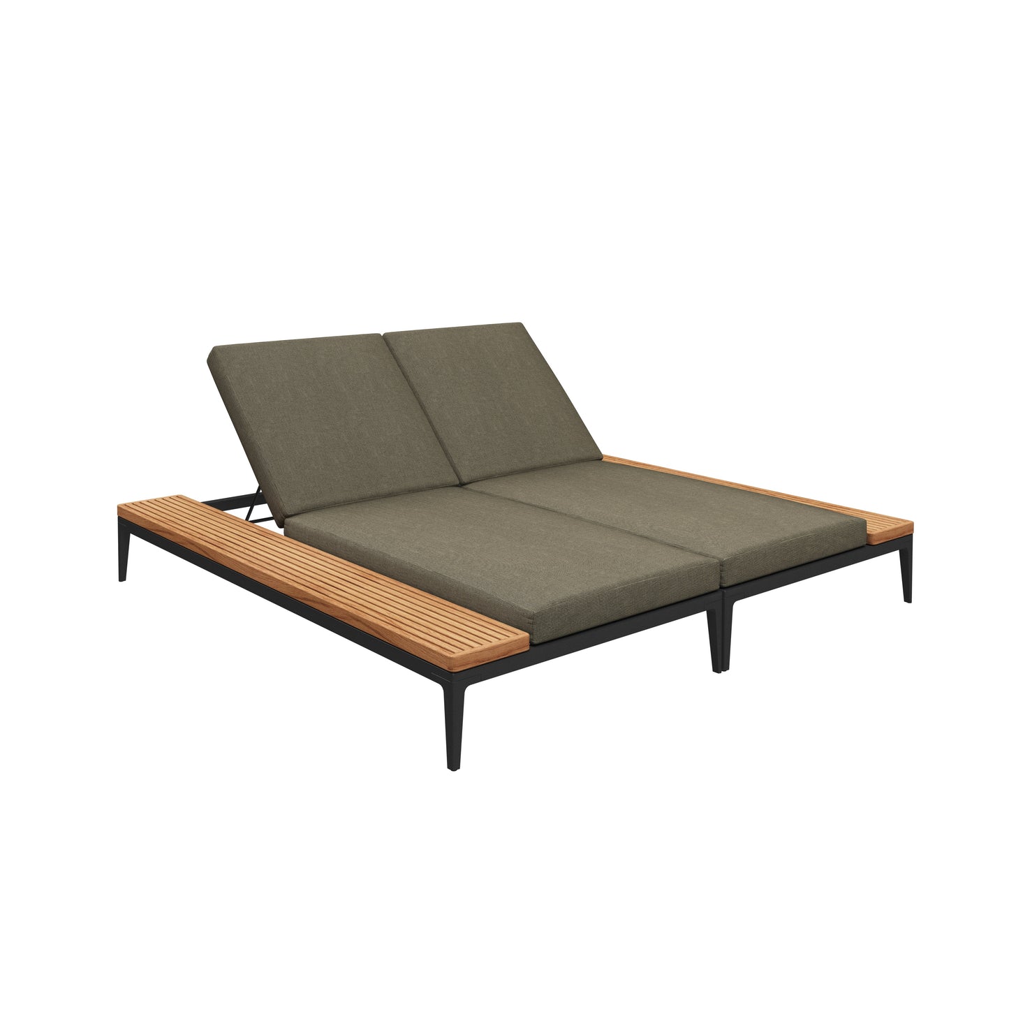 Grid Double Lounger Teak-Contract Furniture Store