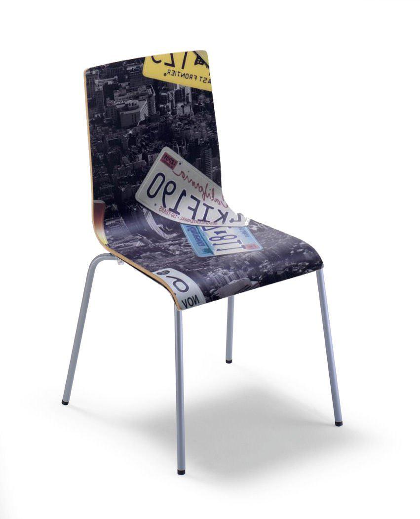 Mirò Printed Side Chair c/w Metal Legs-Cignini-Contract Furniture Store