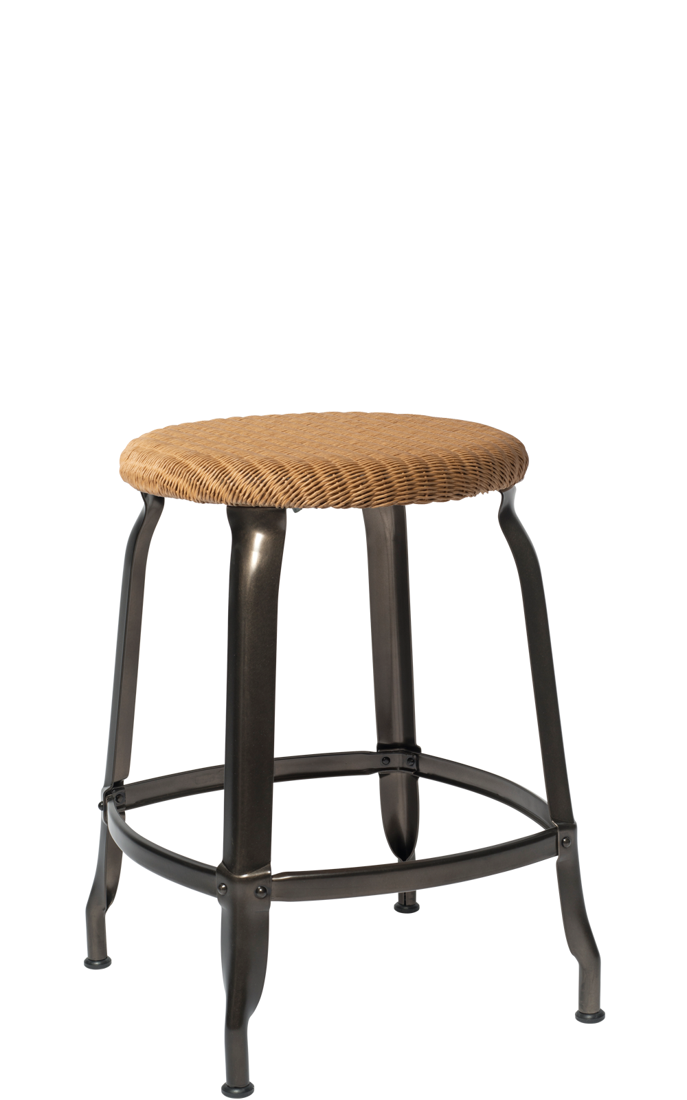 Nicolle® Loom & Metal Low Stool-Chaises Nicolle-Contract Furniture Store