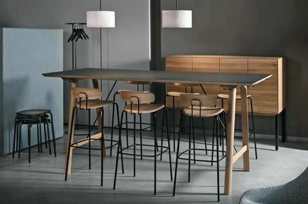 Okito Ply High Stool-Zeitraum-Contract Furniture Store