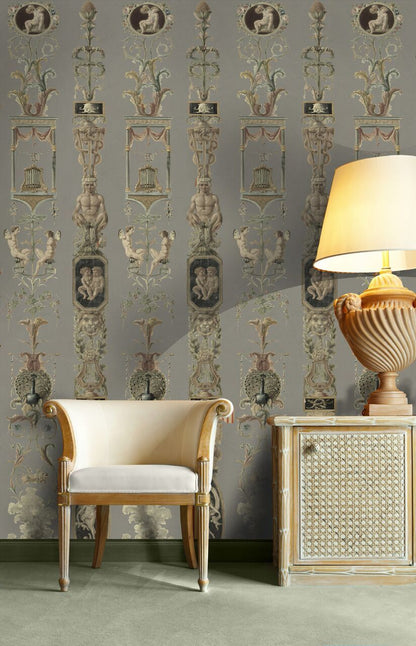 Pilasters Grey Wallpaper-Contract Furniture Store for hospitality, leisure & commercial projects