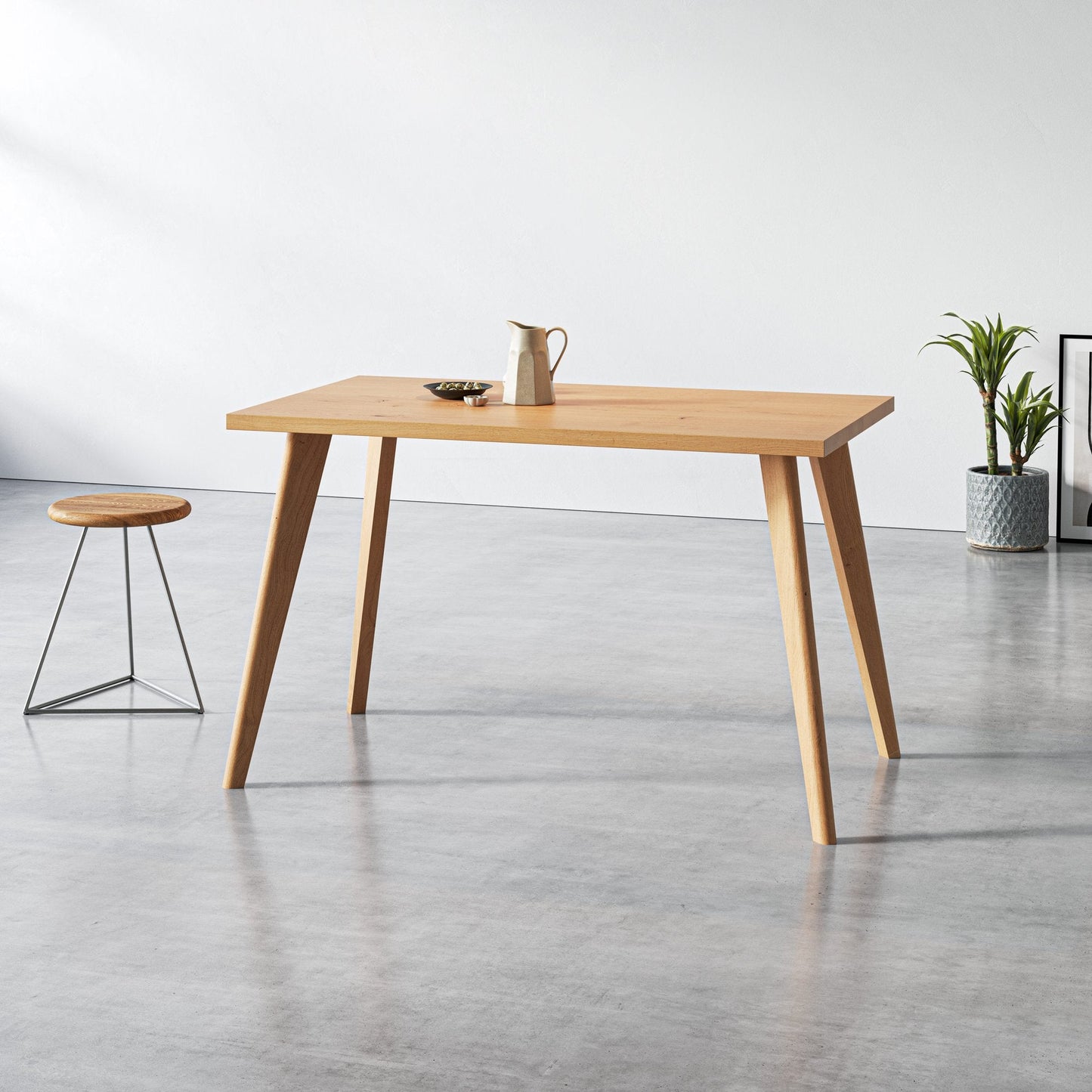 Tapered Oak Leg Dining Base-Hairpin-Contract Furniture Store