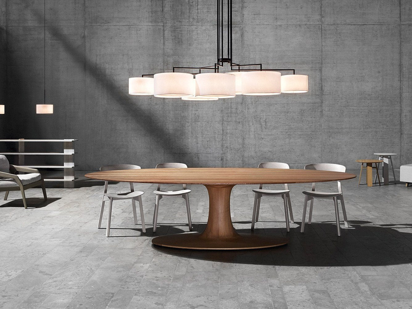 Turntable Oval Dining Table-Zeitraum-Contract Furniture Store