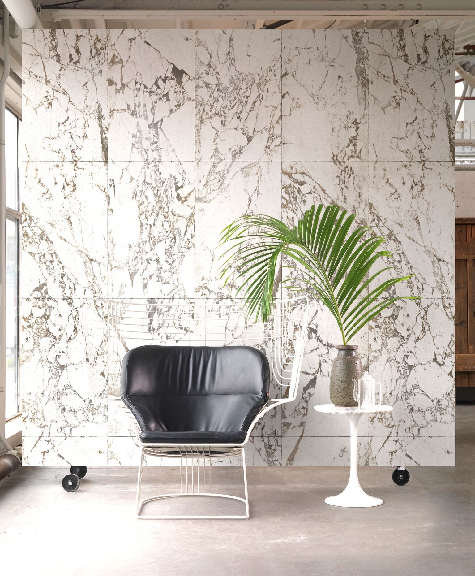 White Marble Wallpaper-NLXL-Contract Furniture Store