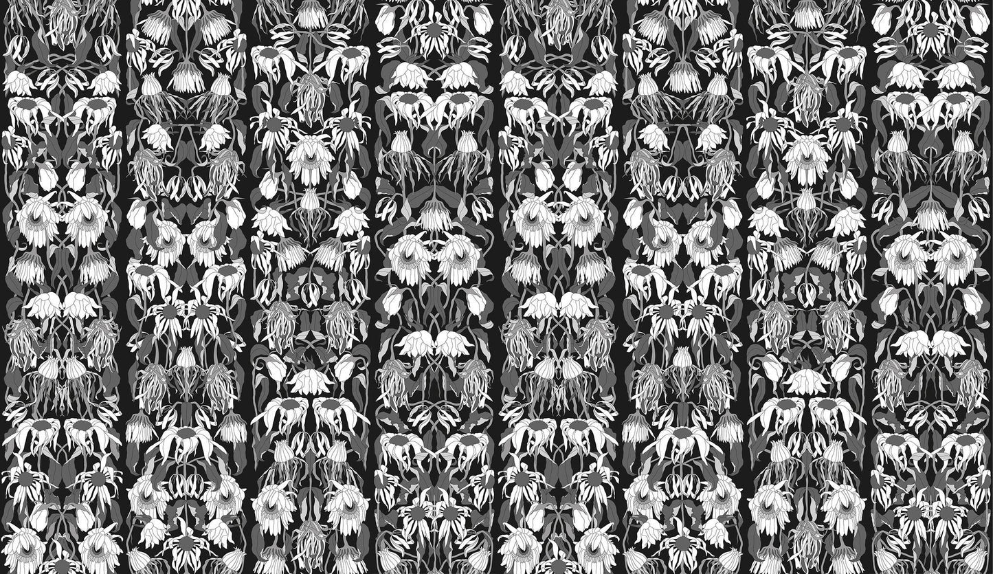 Withered Flowers Black Wallpaper-NLXL-Contract Furniture Store