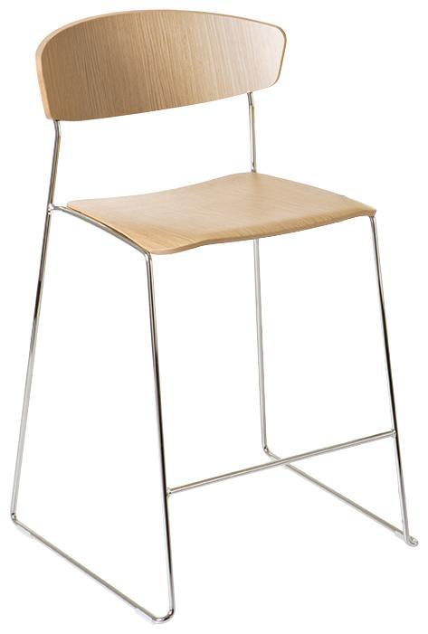 Wolfgang High Stool c/w Sled Legs-Fornasarig-Contract Furniture Store